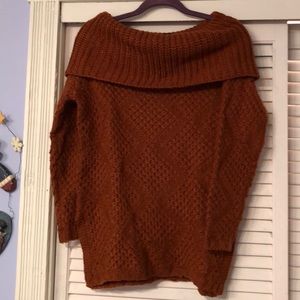 Off the Shoulder Orange Sweater